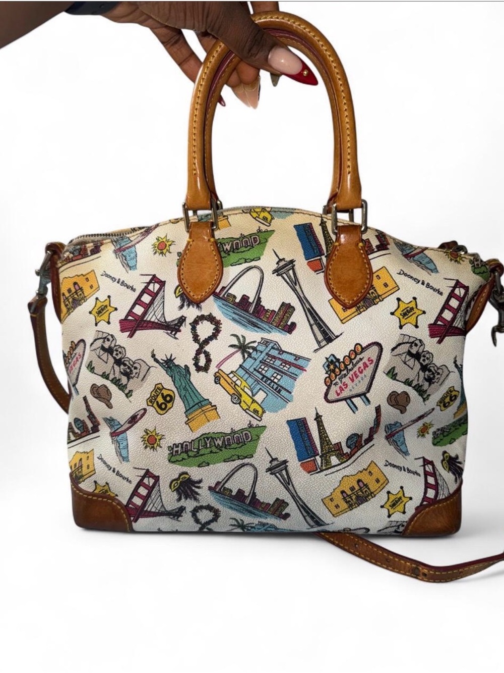 Dooney & Bourke Road Trip USA / Americana Landmark Satchel - Picture 4 of 8